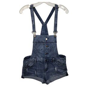 Vintage Y2K YMI Jean Shorts Overalls Shortalls Romper Distressed Denim 2000s